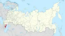 Map showing Dagestan in Russia