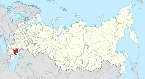 Map showing Kalmykia in Russia