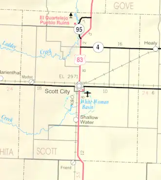 KDOT map of Scott County (legend)