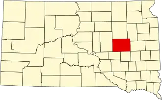 Map of South Dakota highlighting Beadle County