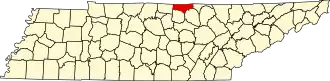 State map highlighting Clay County
