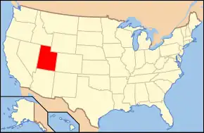 Location of Utah in the United States