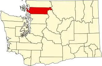 Map of Washington highlighting Skagit County