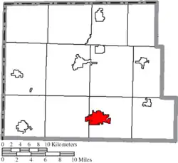 Location of Bryan in Williams County