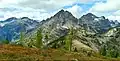 View from Maple Pass Trail with Benzarino (left), Corteo Peak (center), and Black Peak (right)