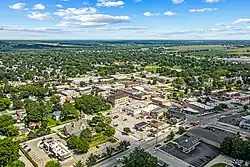 Sky view of Marengo downtown from the west.