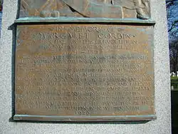 Base of Corbin's memorial gravestone