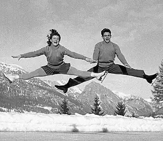 Marianna and László Nagy at the 1956 Winter Olympics