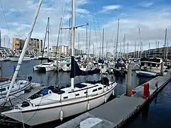 A boat slip in Marina del Rey