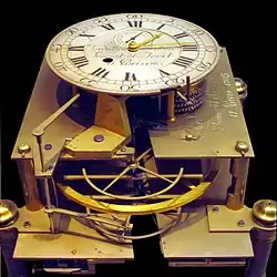 Berthoud marine clock no.2, with motor spring and double pendulum wheel, 1763.