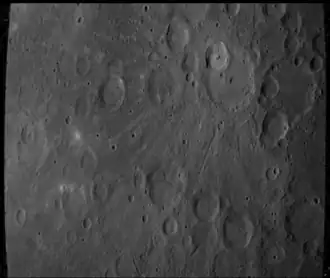 Mariner 10 image with Imhotep in lower left