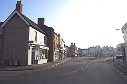 Photo of historical buildings surrounding a public square