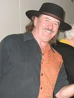 Minglewood between sets at a MingleBells concert in Wallace, Nova Scotia