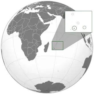 Location of Mauritius