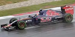 Max Verstappen driving the Toro Rosso STR10 at the 2015 Malaysian Grand Prix.