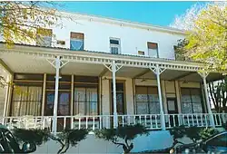 Close-up of the Mayer Hotel.