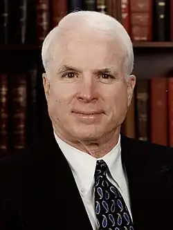 Senator and 2000 presidential candidate John McCain from Arizona (1987–2018)