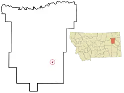 Location in McCone County and the state of Montana