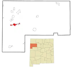 Location of Gallup in McKinley County and the state of New Mexico