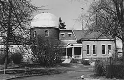 A photo of the building housing the McMillin observatory taken in 1971.