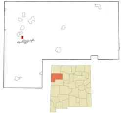 Location in McKinley County and the state of New Mexico