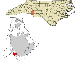 Location in Mecklenburg County and the state of North Carolina