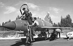 A Mirage IIICJ Shahak of 101 Squadron "First Fighter" is prepared for a mission in June 1967 at Hatzor