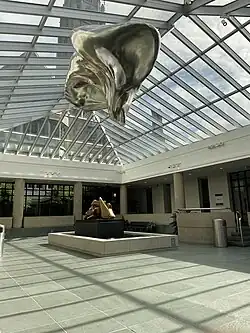 Interior of the Vanden Brul pavilion with sculptures by Henry Moore and Iñigo Manglano-Ovalle