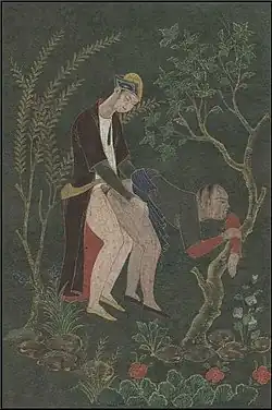 Two men engaged in anal sex. Watercolour on paper.From Iran.Kinsey Institute, Bloomington, Indiana. Around 1880 - 1926.