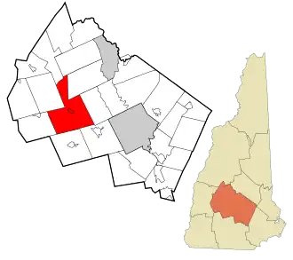 Location in Merrimack County and the state of New Hampshire.