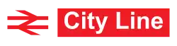The words "City Line" in white over a Red background.