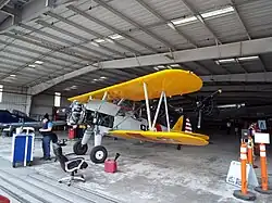 Boeing Stearman in the Mechanics Hangar.