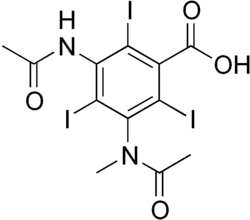 Skeletal formula of metrizoic acid