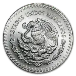Obverse of the 1982-1999 design showing the coat of arms of Mexico