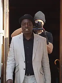 Michel Bampély during the filming of the video for the song Je crois in 2011