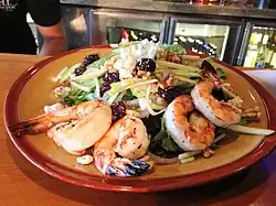 Michigan salad with grilled shrimp