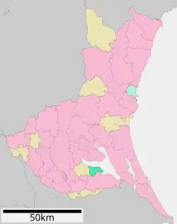 Location of Miho in Ibaraki Prefecture