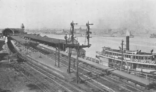 The original Milsons Point station and ferry terminus at the site of current North Sydney Olympic Pool