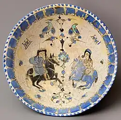 Horsemen, Mina'i ware, early 13th century, Iran.
