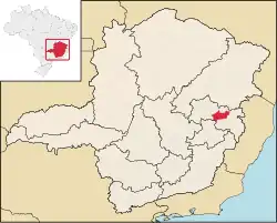 Location in the state of Minas Gerais