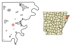 Location in Mississippi County, Arkansas