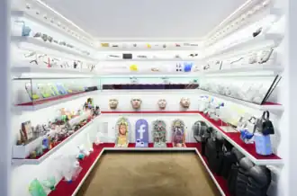 Interior of Mmuseumm 1 featuring a densely packed display wall