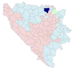 Location of Modriča within Republika Srpska