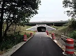 North of Carmel, the greenway passes under U.S. Route 31 heading towards Westfield.