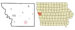 Location of Moorhead, Iowa