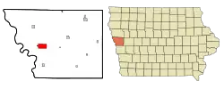 Location of Onawa, Iowa