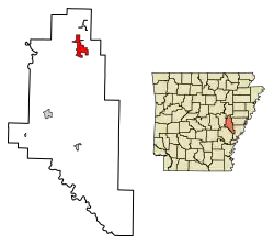 Location in Monroe County, Arkansas
