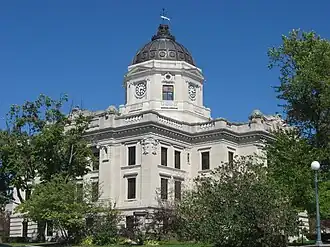 Monroe County courthouse in Bloomington, Indiana