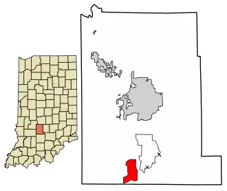 Location in Monroe County, Indiana