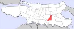 Location of Monteflores within the Barrio of Santurce